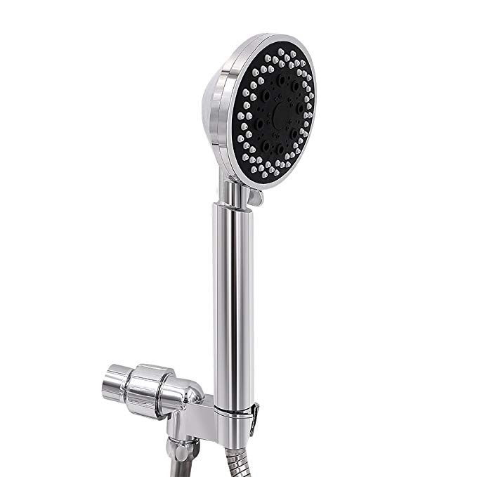 Handheld Shower Head High Pressure with 6 Spray Settings Spa, Chrome Face Shower head with Stainless Steel Hose and Adjustable Holder